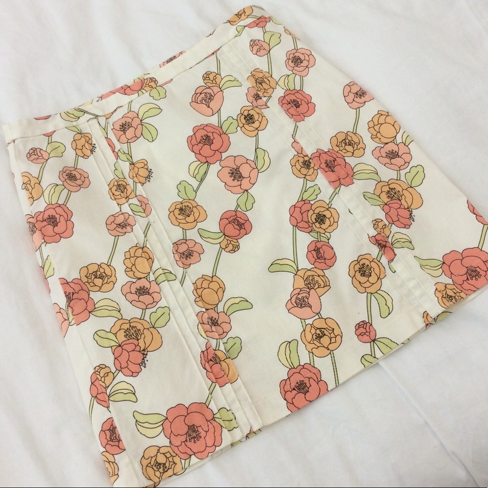 [LOFT] white floral skirt